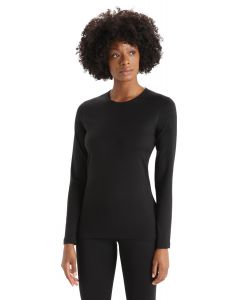 ICEBREAKER WOMEN 200 OASIS LS CREWE - BLACK