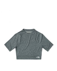 THE NORTH FACE W VYRTUE S/S CROP - TNF BLACK HEATHER