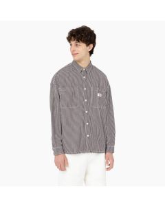 DICKIES MEN'S HICKORY LS SHIRT  - BLACK/WHITE HICKORY