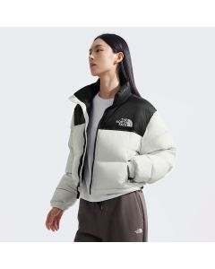 THE NORTH FACE W NUPTSE SHORT JACKET - WHITE DUNE/TNF BLACK