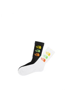 THE NORTH FACE 3 LOGO SOCK CREW 2 PACK  (ASIA SIZE) - TNF BLACK/TNF WHITE