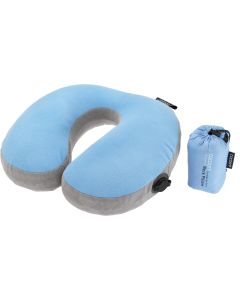 COCOON U_SHAPED NECK PILLOW ERGONOMIC MICROFIBER - LIGHT BLUE/GREY