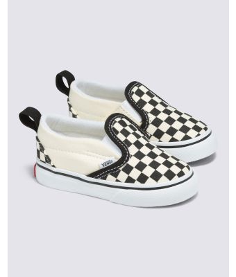 VANS SLIP_ON V ( 1_4 YEARS ) - CHECKERBOARD BLACK/WHTE