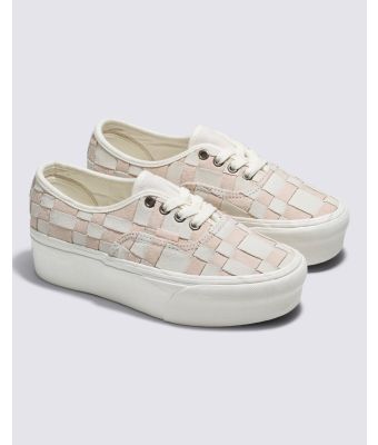 VANS AUTHENTIC STACKFORM - WOVEN CHECK WHITE/PINK