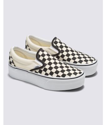 VANS CLASSIC SLIP_ON STACKFORM - CHECKERBOARD BLACK/CLASSIC WHITE