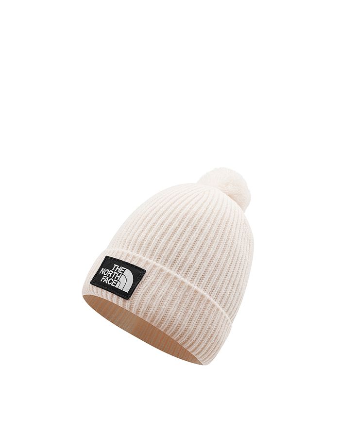 หมวก THE NORTH FACE TNF LOGO BOX POM BEANIE - GARDENIA WHITE